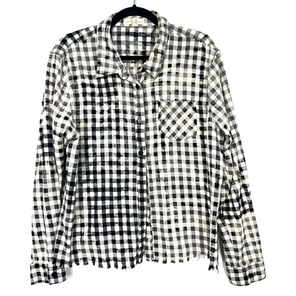 BUCKLE GILDED INTENT raw hem button down raw hem flannel Q30